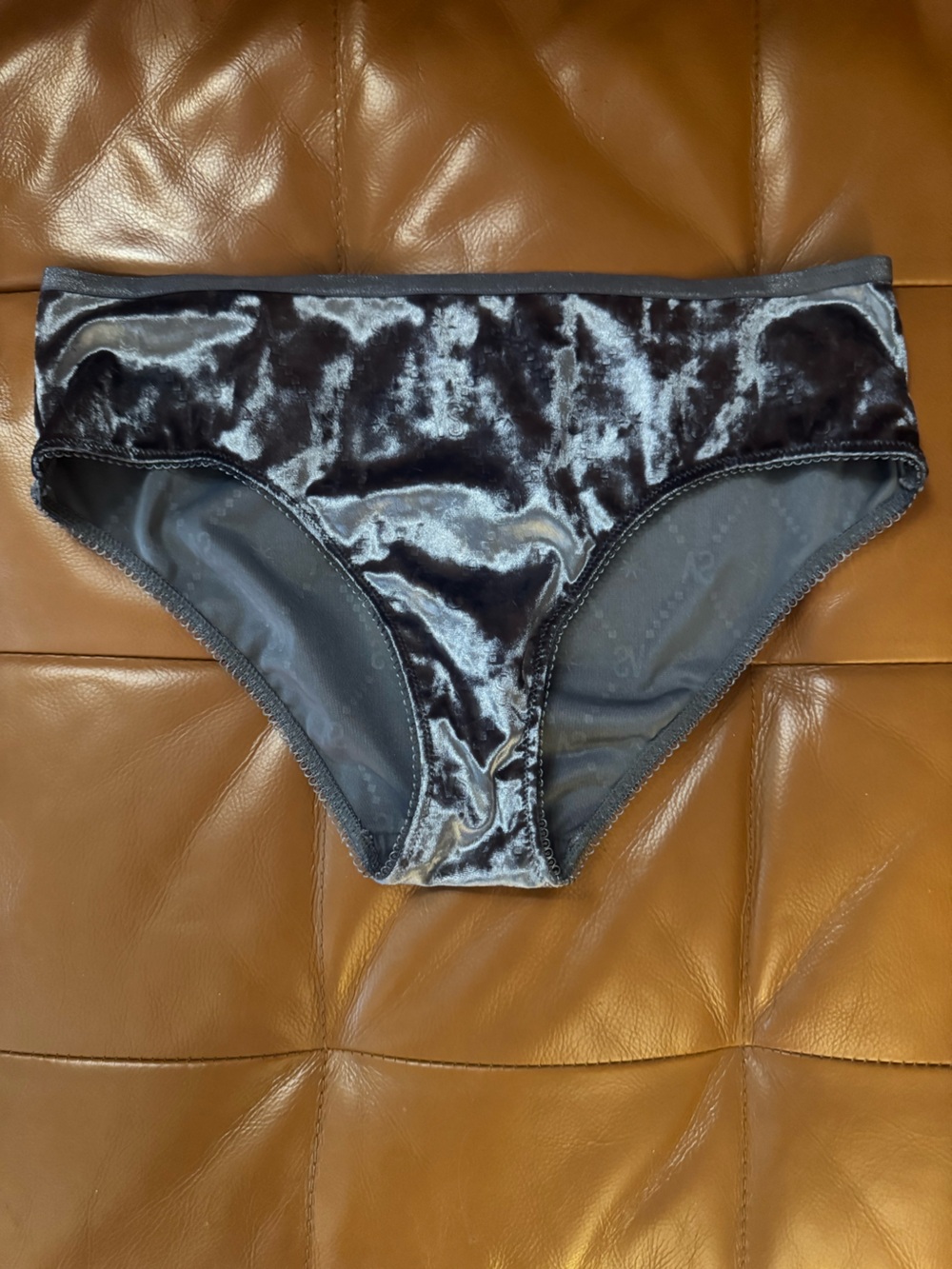 Victoria's Secret Crushed Velvet Panty in Gray